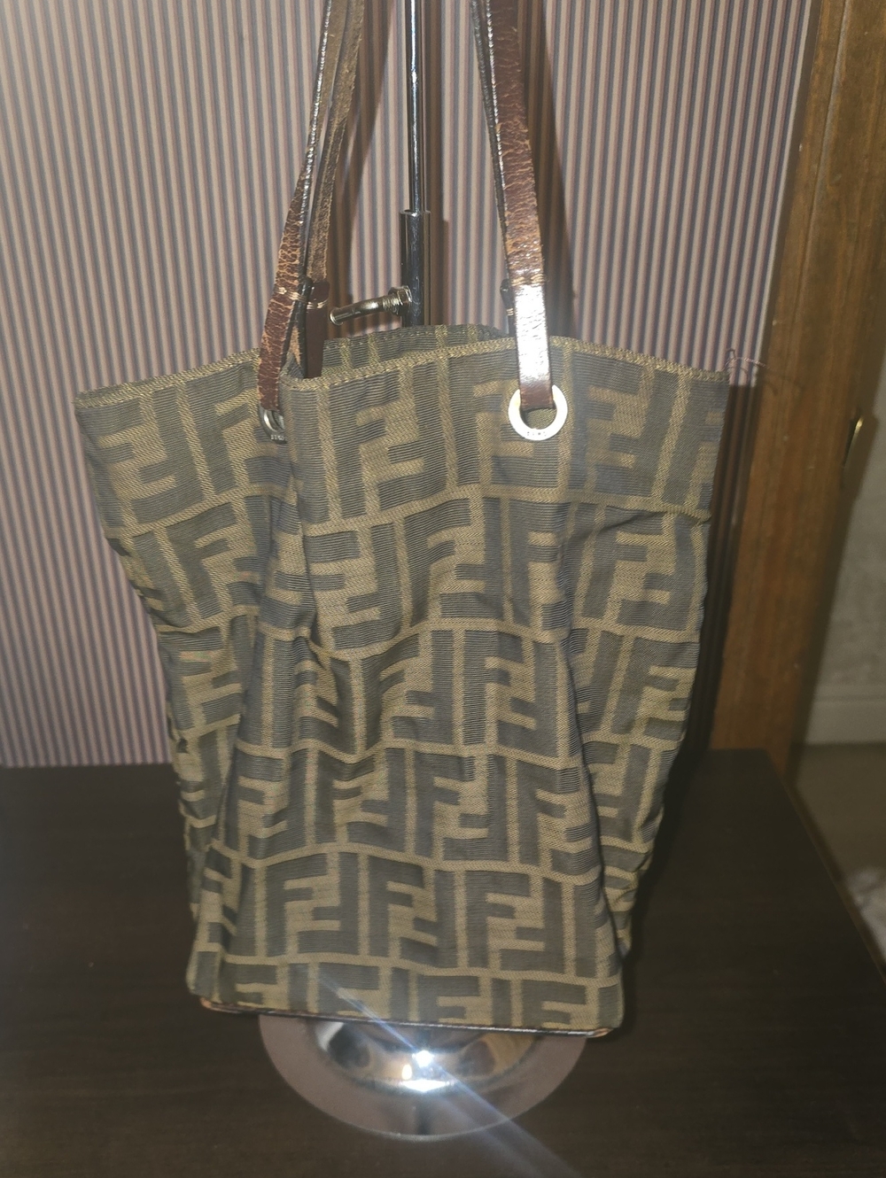 Fendi Brown and Tan FF Monogram Tote